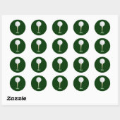 Golfbal op een Tee. Fore! Ronde Sticker (Vel)