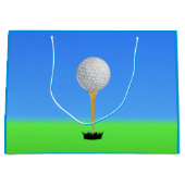Golfbal op een Tee Large Cadeautasje (Voorkant)