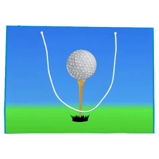 Golfbal op een Tee Large Cadeautasje (Achterkant)