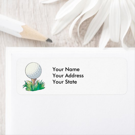 golfbal op golfbal t-shirt etiket (Insitu)