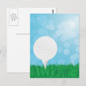 golfbal op gras briefkaart (Voorkant / Achterkant)