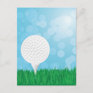 golfbal op gras briefkaart