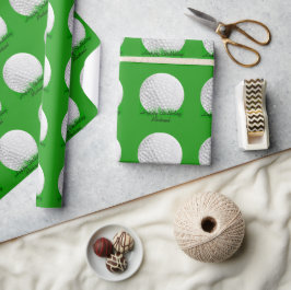 Golfbal op Gras Cadeaupapier
