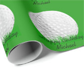Golfbal op Gras Cadeaupapier (Rol Hoek)