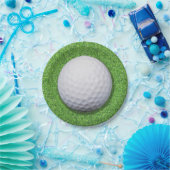 Golfbal op gras papieren bordje (Feest)