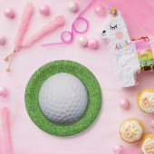 Golfbal op gras papieren bordje (Feest)
