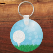 golfbal op gras sleutelhanger (Voorkant)