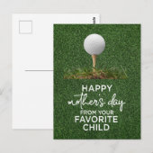 Golfbal op green Fijne Moederdag voor Golf Mama Briefkaart (Voorkant / Achterkant)