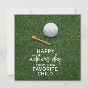 Golfbal op green Fijne Moederdag voor Golf Mama Feestdagenkaart