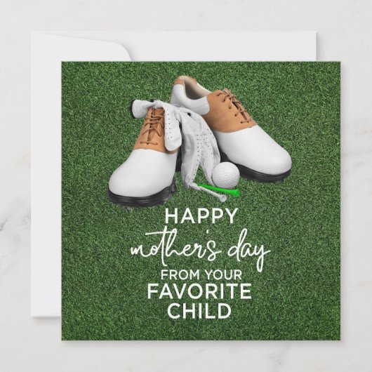 Golfbal op green Fijne Moederdag voor Golf Mama Feestdagenkaart (Voorkant)