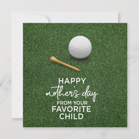 Golfbal op green Fijne Moederdag voor Golf Moeder Feestdagenkaart (Voorkant)