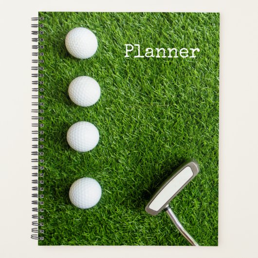 Golfbal op Green Grass voor Golfer Planner (Voorkant)