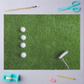 Golfbal op groen gras achtergrond tissuepapier (Craft)