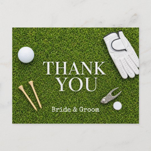 Golfbal op groen gras briefkaart (Voorkant)