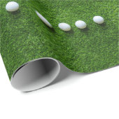 Golfbal op groen gras cadeaupapier (Rol Hoek)