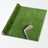Golfbal op groen gras cadeaupapier (Uitgerold)