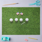 Golfbal op groen gras met V.S.-vlag Tissuepapier (Craft)
