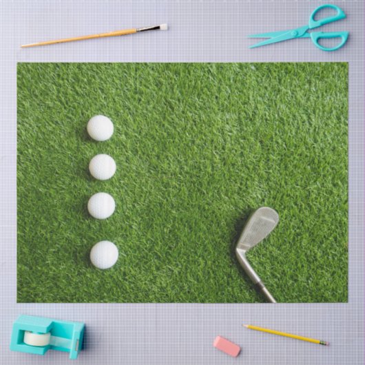 Golfbal op groen gras met V.S.-vlag Tissuepapier (Craft)
