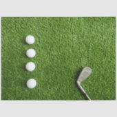 Golfbal op groen gras met V.S.-vlag Tissuepapier (Voorkant)