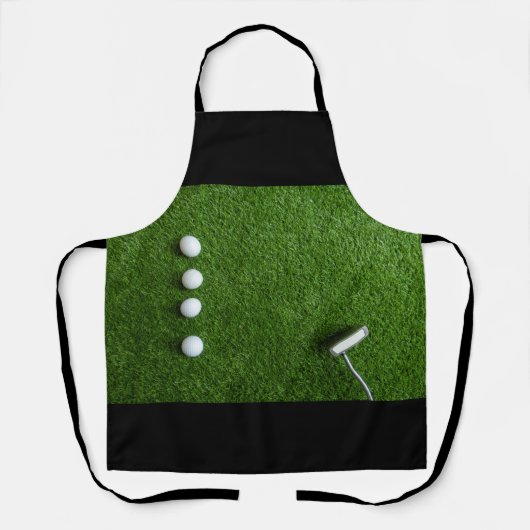 Golfbal op groen gras schort (Voorkant)