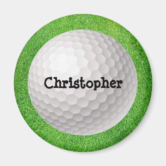 Golfbal op groene magneet (Voorkant)