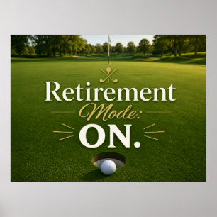 Golfbal op putting green voor golfer pensionering  poster