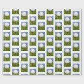 golfbal op rood t-shirt cadeaupapier (Vlak)