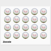 Golfbal op rood T-shirt par T-shirt Ronde Sticker (Vel)
