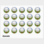 golfbal op rood t-shirt ronde sticker (Vel)