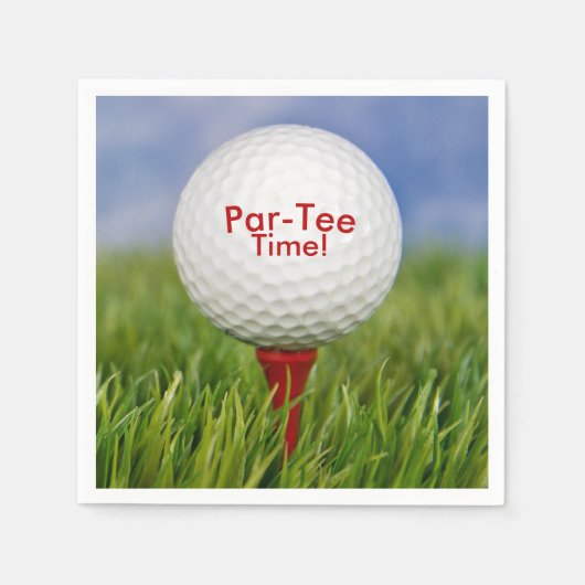 golfbal op rood t-shirt servet (Voorkant)