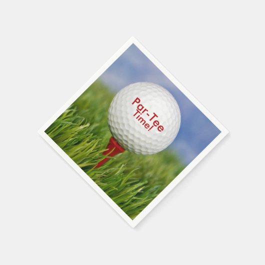 golfbal op rood t-shirt servet (Hoek)
