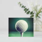 Golfbal op t-shirt briefkaart (Staand voorkant)