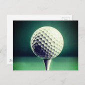 Golfbal op t-shirt briefkaart (Voorkant / Achterkant)