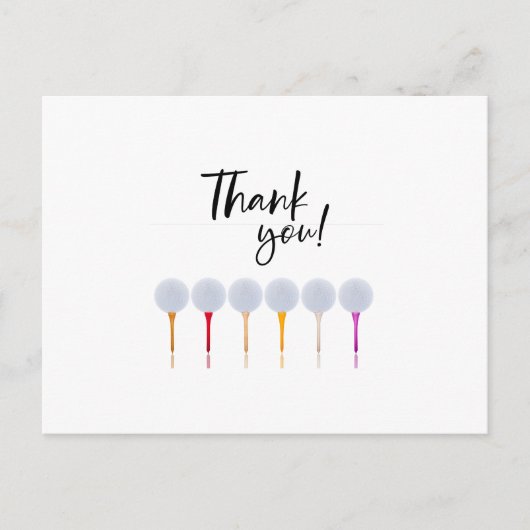 Golfbal op t-shirt briefkaart (Voorkant)