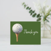 Golfbal op t-shirt Dank u kaart (Staand voorkant)
