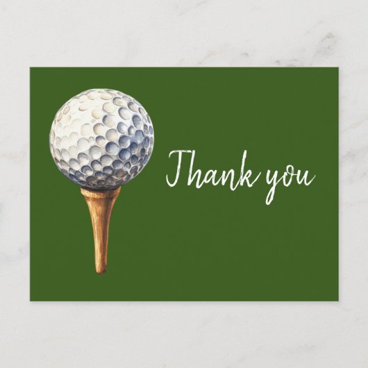 Golfbal op t-shirt Dank u kaart (Voorkant)