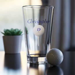 Golfbal op T-shirt Gepersonaliseerde Pint Glass Glas