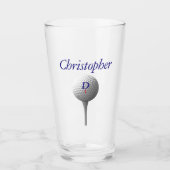 Golfbal op T-shirt Gepersonaliseerde Pint Glass Glas (Voorkant)