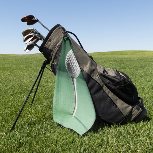 Golfbal op T-shirt Golfhanddoek (Groen)