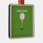 Golfbal op t-shirt Green Ornament (Rechts)
