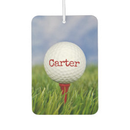 Golfbal op T-shirt met naam Luchtverfrisser