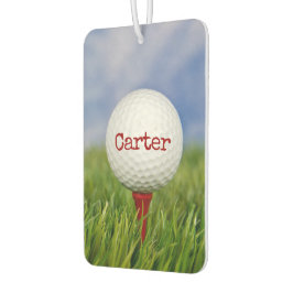 Golfbal op T-shirt met naam Luchtverfrisser