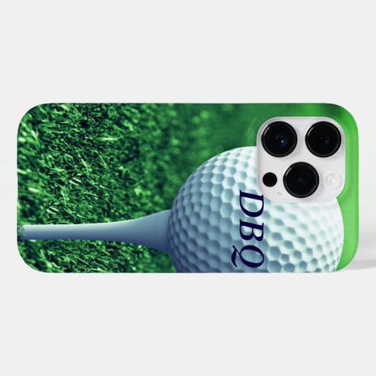 Golfbal op T-shirt Modern Monogram Golfer Telefoon Case-Mate iPhone Case (Achterkant (horizontaal))