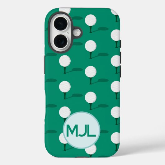 Golfbal op T-shirt Patroon met Custom Monogram Case-Mate iPhone Case (Achterkant)