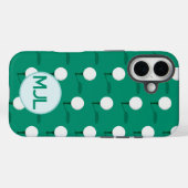 Golfbal op T-shirt Patroon met Custom Monogram Case-Mate iPhone Case (Achterkant (horizontaal))