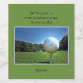 Golfbal op T-shirt Schilderachtig Wijn Etiket (Enkel label)