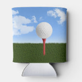 Golfbal op T-shirt, Sky & Grass Blikjeskoeler (Achterkant)