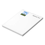 Golfbal op T-shirt, Sky & Grass Notitieblok (Linkerzijde)