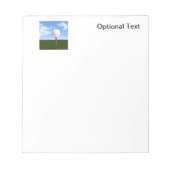 Golfbal op T-shirt, Sky & Grass Notitieblok (Voorkant)