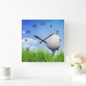 Golfbal op t-shirt vierkante klok (Huis)